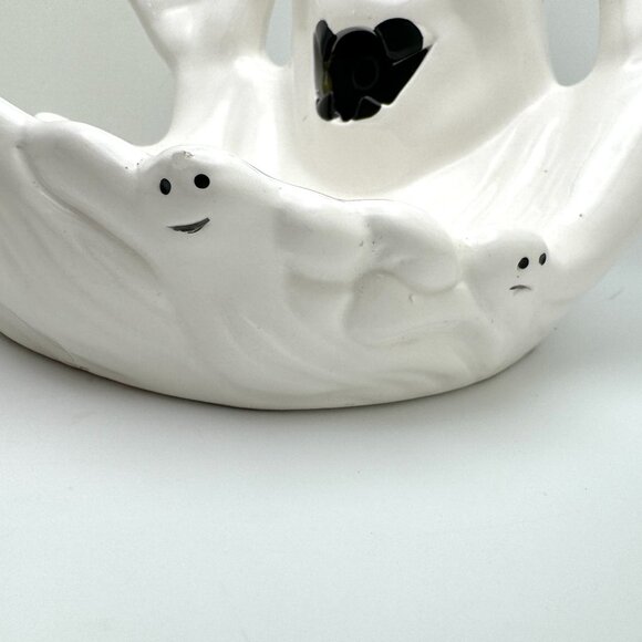 Vintage 1992 NCE Ceramic Ghost Candy Dish With Light-Up Eyes Sound - Picture 13 of 16